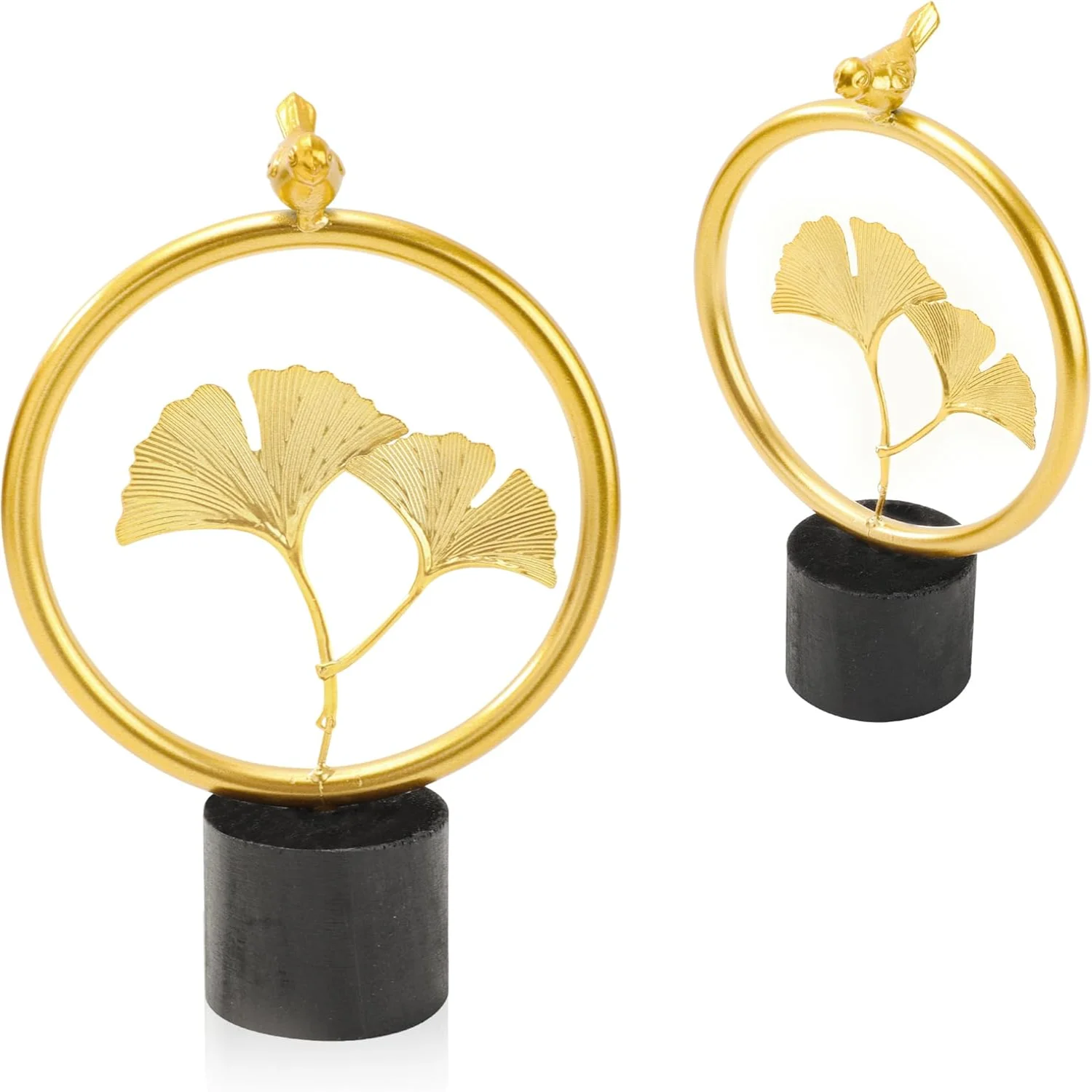 

Gold Leaf Sculpture Statues Desktop Ornament Set for Home Decor