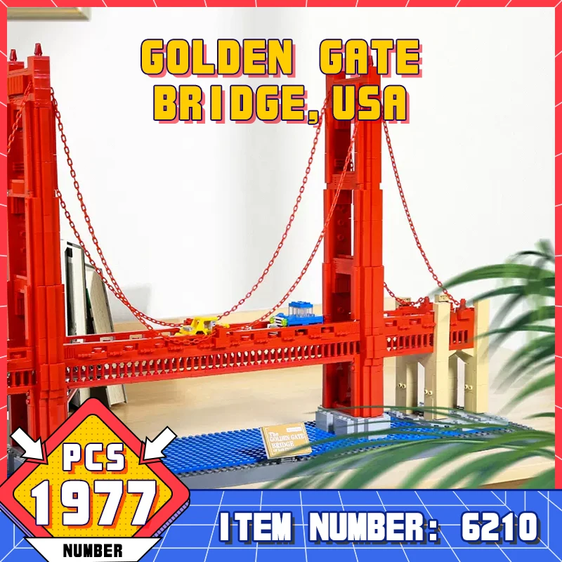 WG6210 Large World City Landmark Building San Francisco Golden Gate Bridge Building Blocks Adult Boy Technical Bricks Toy Gifts