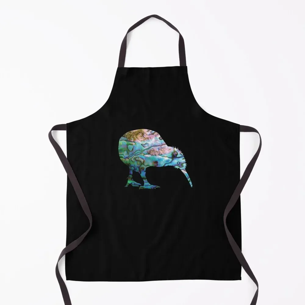 

NEW ZEALAND PAUA KIWI BIRD Apron For Women Kitchen kindergarten teacher Costume Waiter Apron