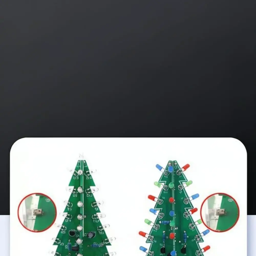 DIY Christmas Tree Electronic Soldering Practice Kit Colorful LED Light Flashing Decoration Assembly Project For Teiseky