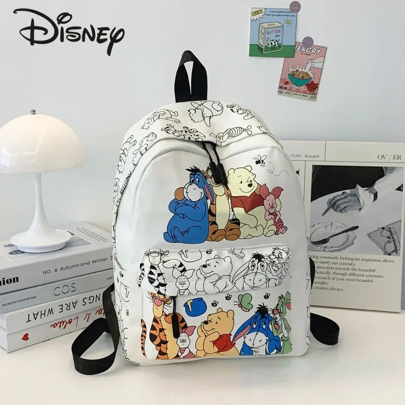 

Disney 2024 Girls' Backpack Fashion High Quality PU Women's Travel Backpack Cartoon Versatile Large Capacity Student Backpack