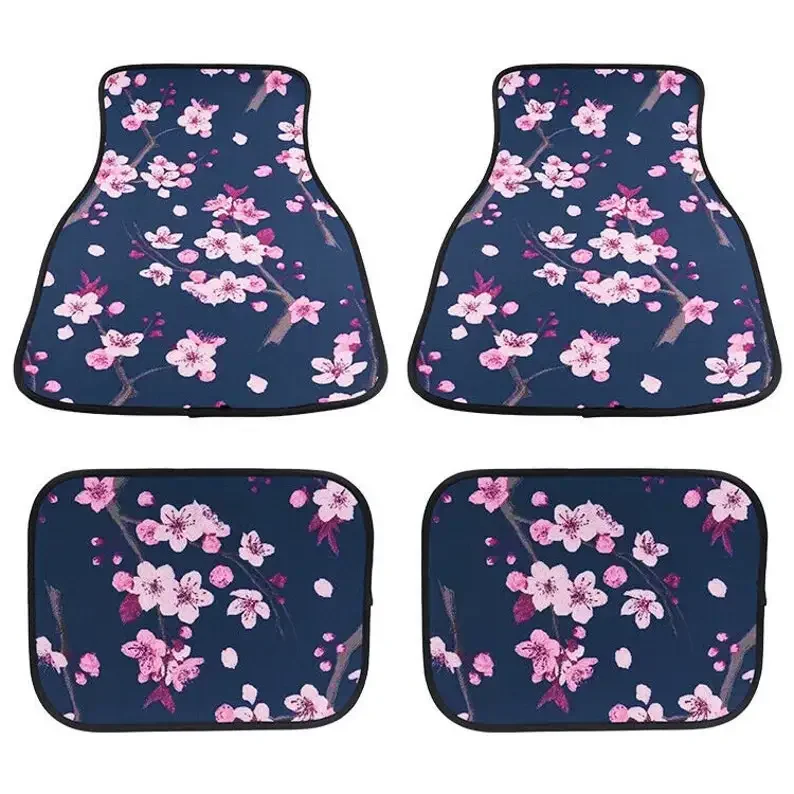 

4 шт., универсальные напольные коврики jdm sakura flower