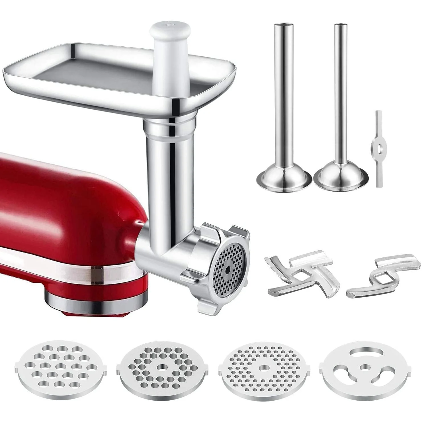 

ABHI-Durable Meat Grinder Metal Stand Mixer,Bench Mixers With Sausage Filling Tube&Food Processor Accessories