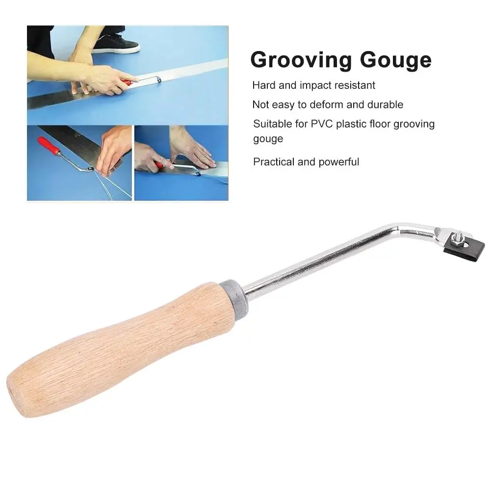 Groover Tool Beech Wood Grooving Knife - Steel Slotting Tool for pvc and Plastic Flooring