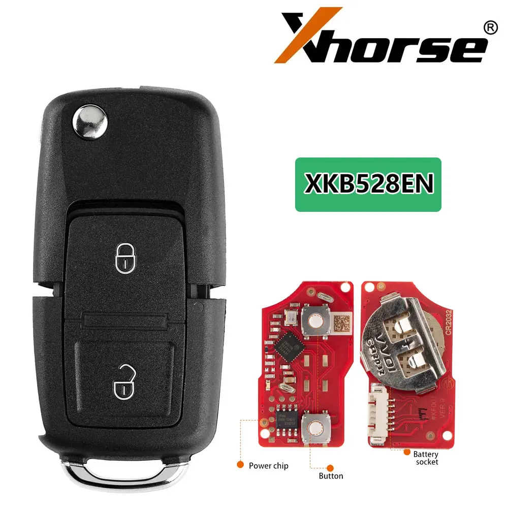 

XHORSE XKB528EN Universal Remote Key B5 Style 2 Buttons Folding Key Second Generation Car Remote Key for VVDI English Version