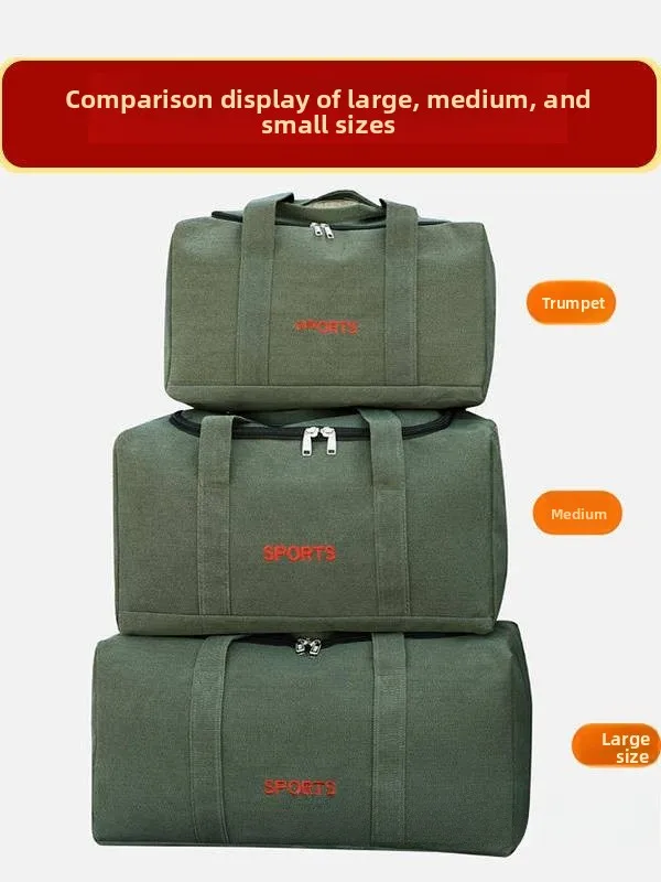 

Thiened Canvas Travel Bag Large Capaci Moving Storage Bag for Clothes And Quilts Wear Resistant Handheld Storage Bag