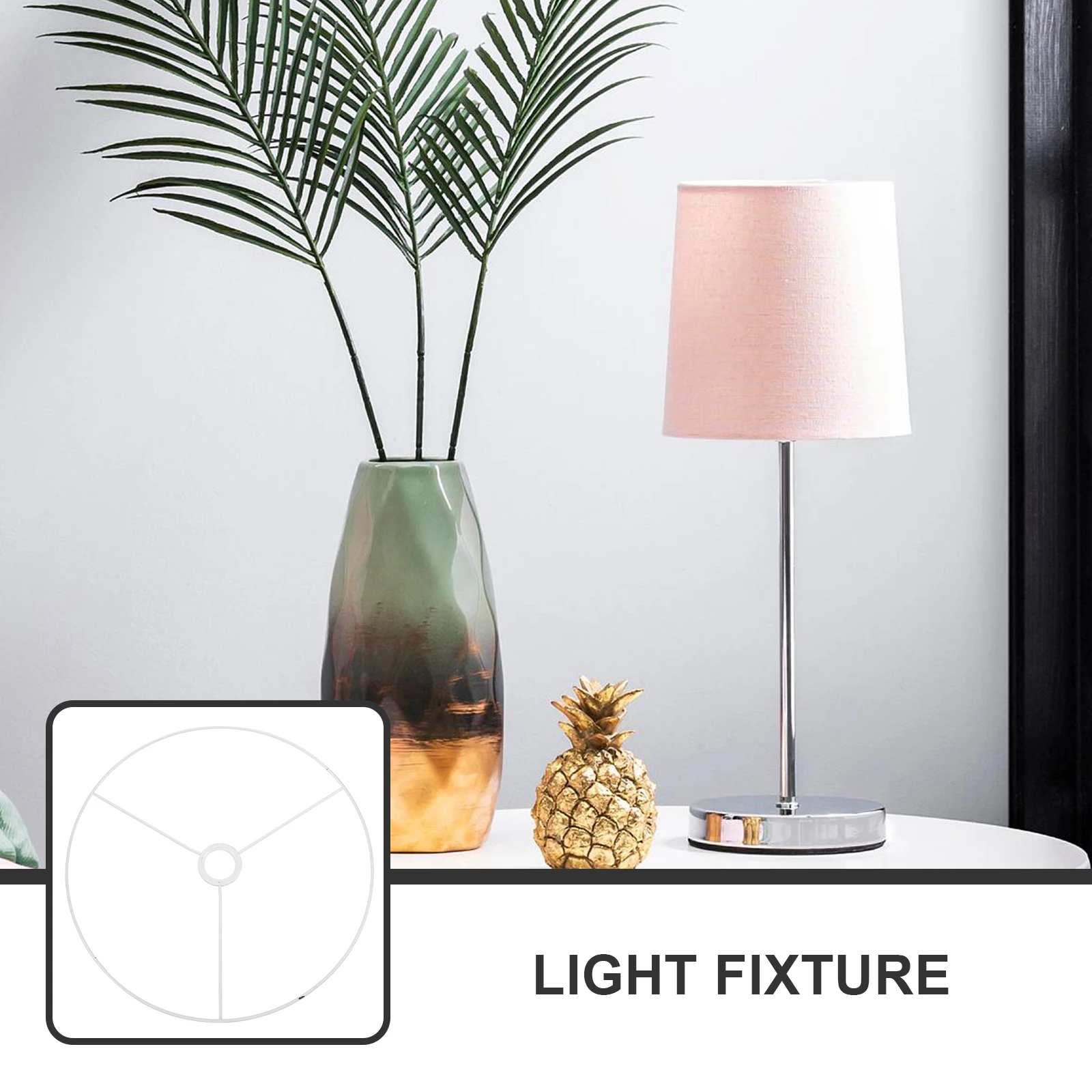 

1 Pair Metal Lampshade Frame Diy Ring Lamp Shade Holder Chandelier Brackets Ceiling Lamp Frames Vintage Style Light Cage Guard