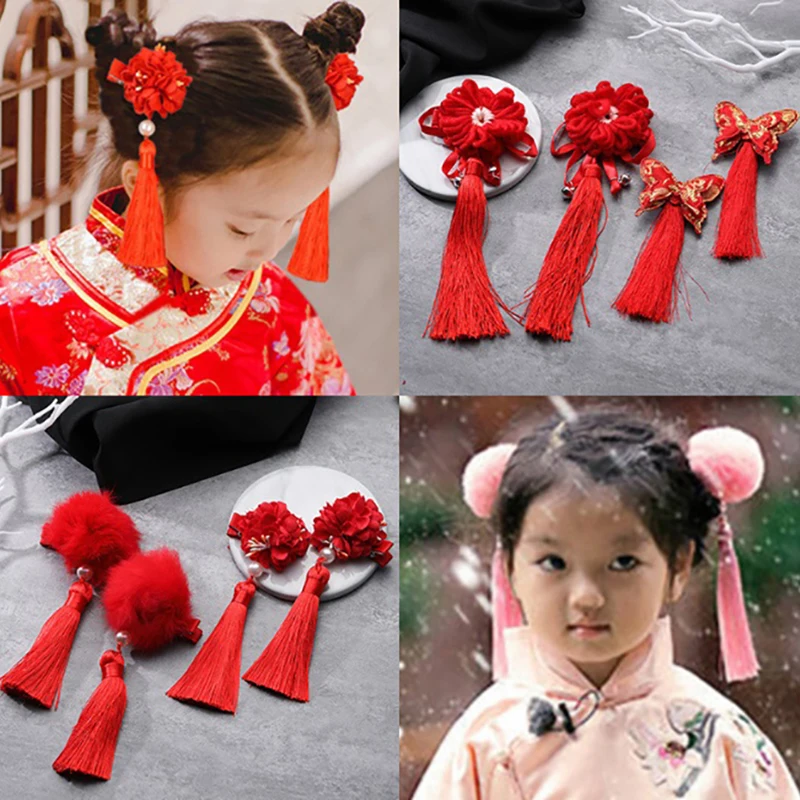 

2pcs/set Fashion Girls Hair Clips Chinese Traditional Hairpins Children Hair Accessories