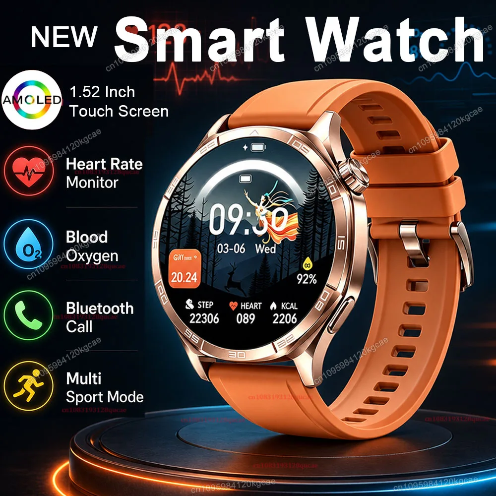 2026 New Watch 5 Pro Smart Watch 1.5'' AOMLED Screen Heart Rate Monitor IP68 Waterproof Bluetooth Call SmartWatch Men Women Ht30
