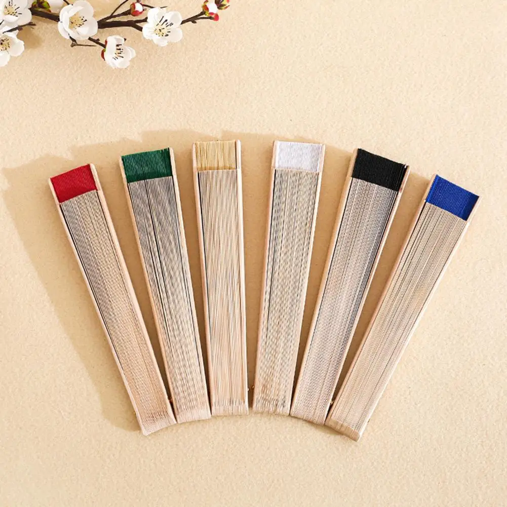Lightweight Folding Fan Wooden Folding Fan with Colored Hem Diy Painting Hand Fan for Dance Performance Vintage Decorative Party