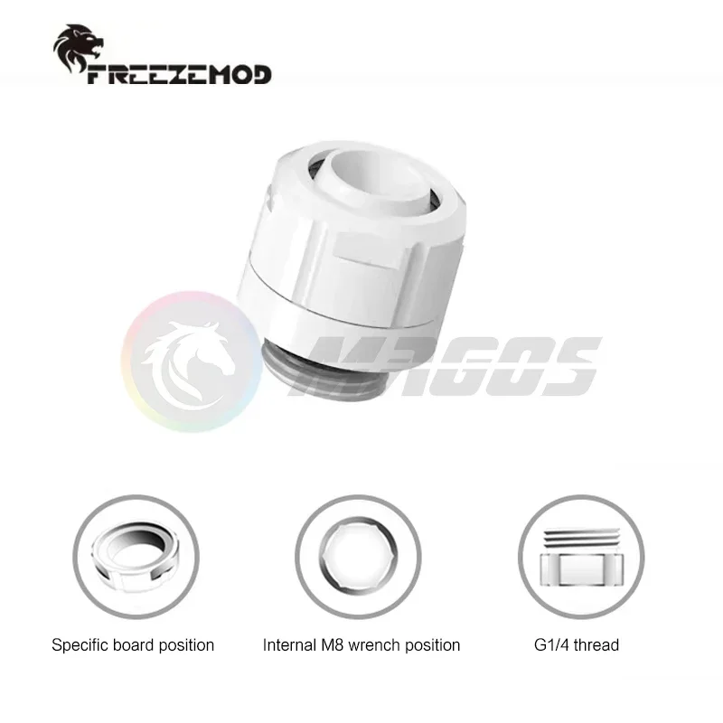 FREEZEMOD Computer Water Cooling Hose Pipe Fitting For 10*13mm PE PVC Tubing,Smooth Surface 3/8'' Thin Hexagonal Wrench Fixing