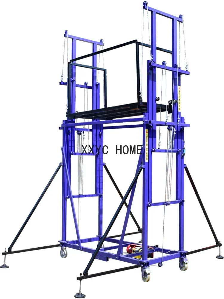 Electric Lifting Scaffold Mobile Folding Remote Control Automatic Lifting Platform Indoor and Outdoor Decoration Hoist