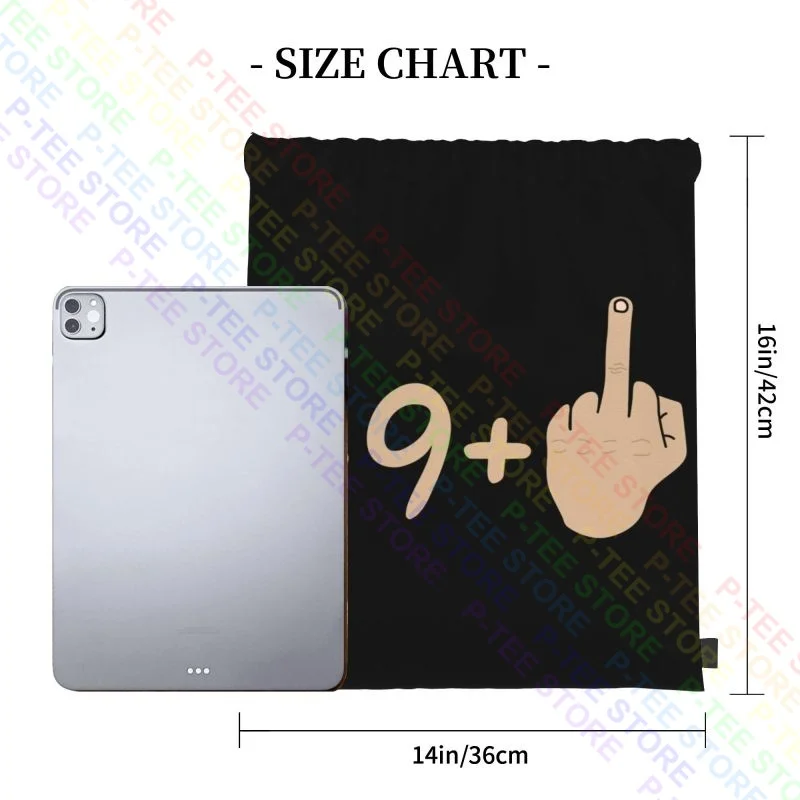 49 Plus 1 Gesture Rude Middle Finger Age Joke Drawstring Bags Gym Bag Print Creative Storage Bag Multi-function