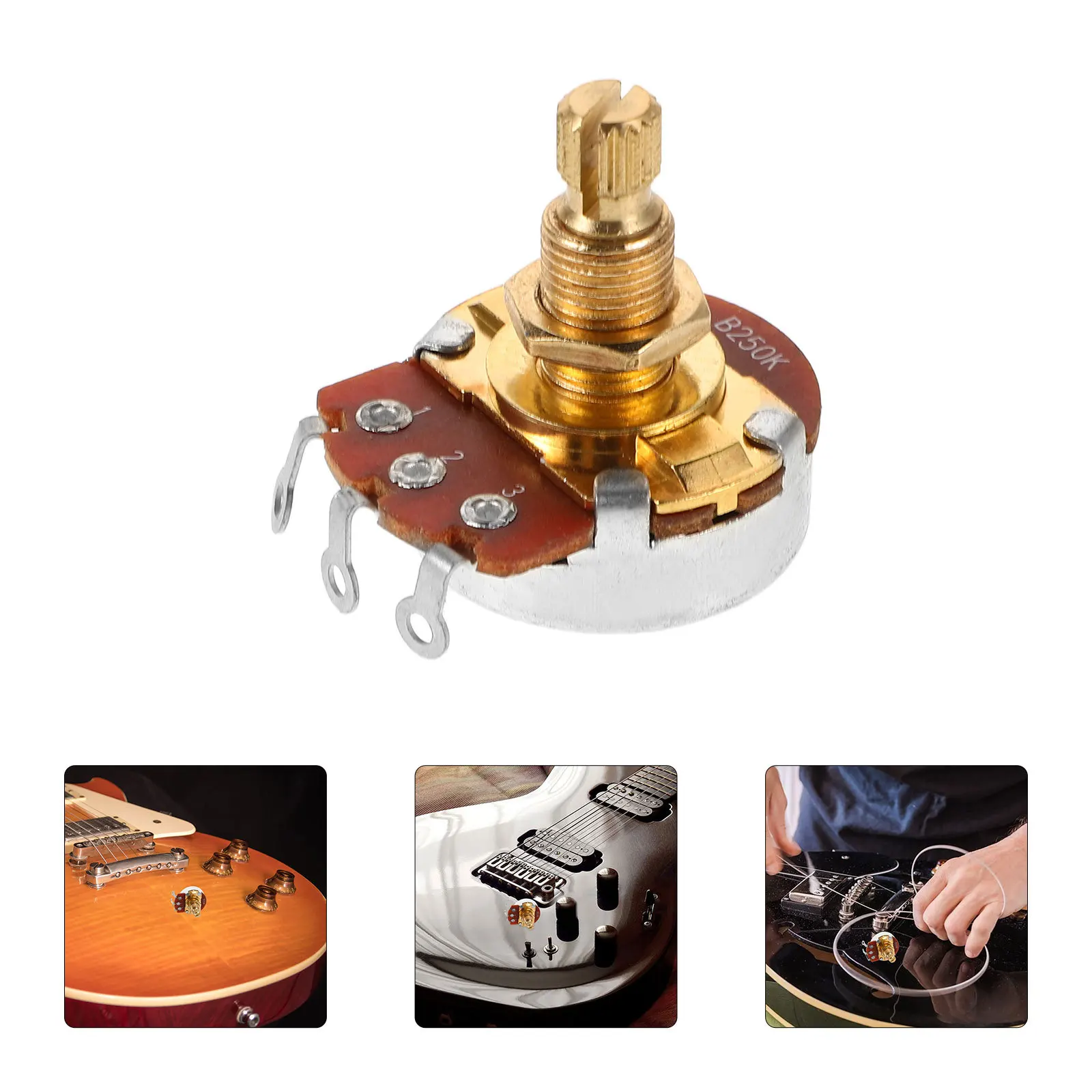 

Copper Shaft Guitar Potentiometer Audio Pot Replacement Electric Guitar Bass Volume Tone Control Knob Long Lasting Performance