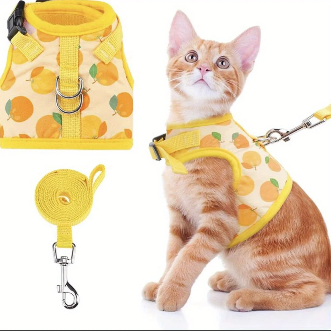 3pcs Set Soft Cat Harness And Leash Collar Set Pet Harness For Kitties Puppies Small Pets Walking