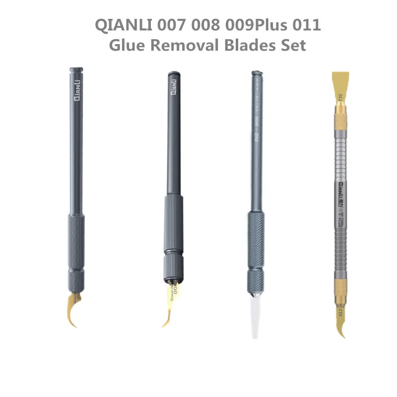 QIANLI 007 008 009 011 Glue Removal Blades with Handle for Mobile Phone Repair CPU Chip IC Desoldering Scraping Pry Knife