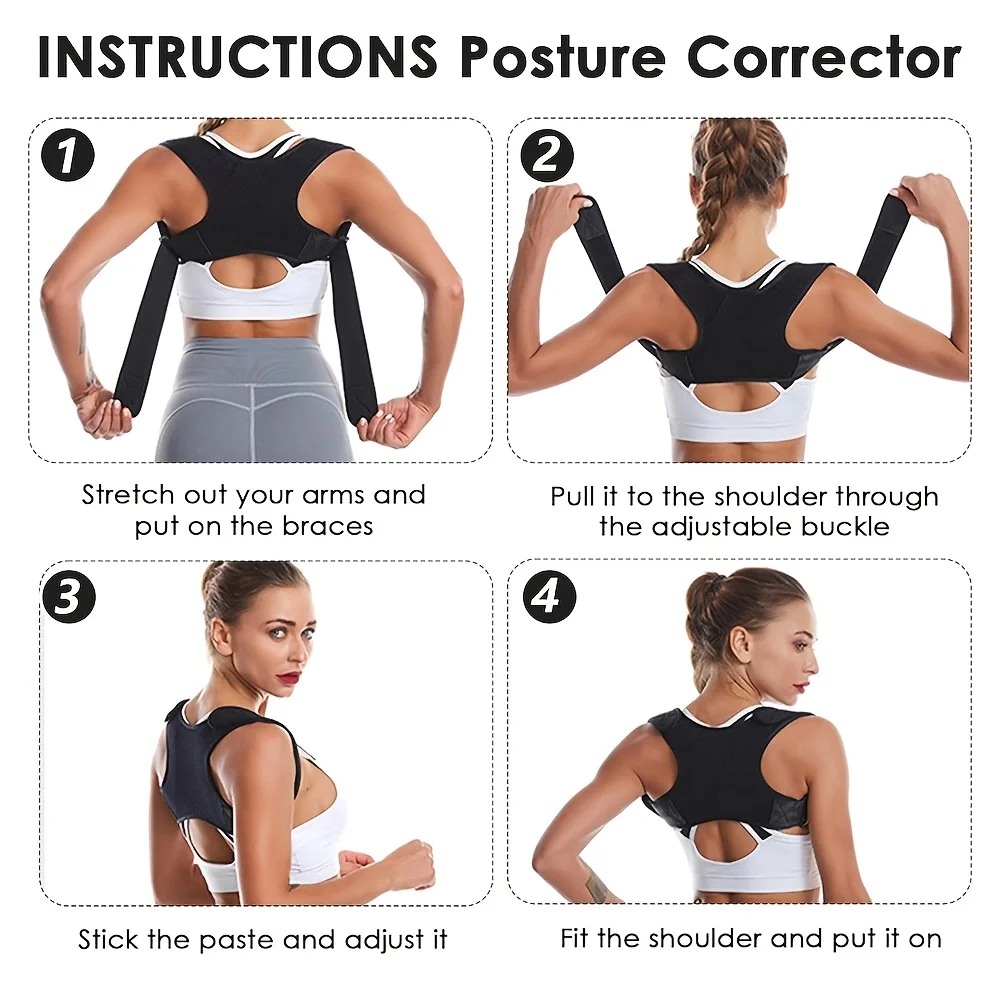 Posture Corrector Back Brace Adjustable Straps Breathable Lumbar Support Anti Slouching Back Pain Relief for Men Women