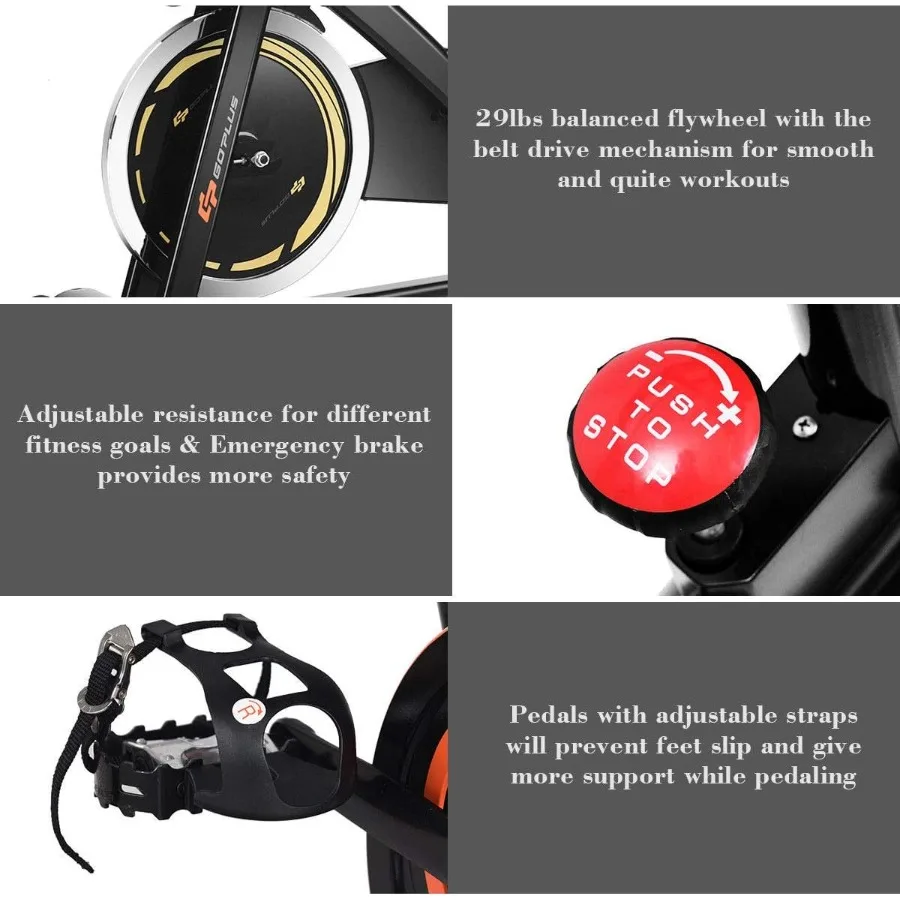 دراجة ثابتة لركوب الدراجات في الأماكن المغلقة مع دولاب الموازنة وشاشة LCD ومدرب دورة اللياقة البدنية على شكل قلب ودراجة تمرين احترافية