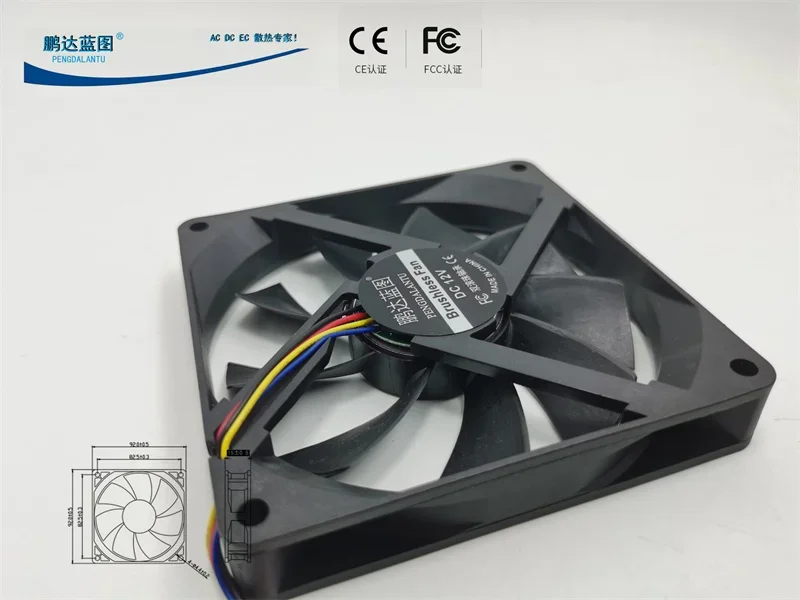 pa Blueprint 9015 9215 Double Ball 9.2cm Max Airflow Rate 12V Temperature Control PWM Computer Chassis Cooling Fan 92*92*15MM