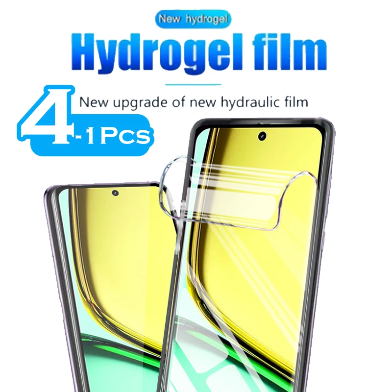 4-1psc Transparent Film Safety Hydrogel Film for Realme C67 6.72\