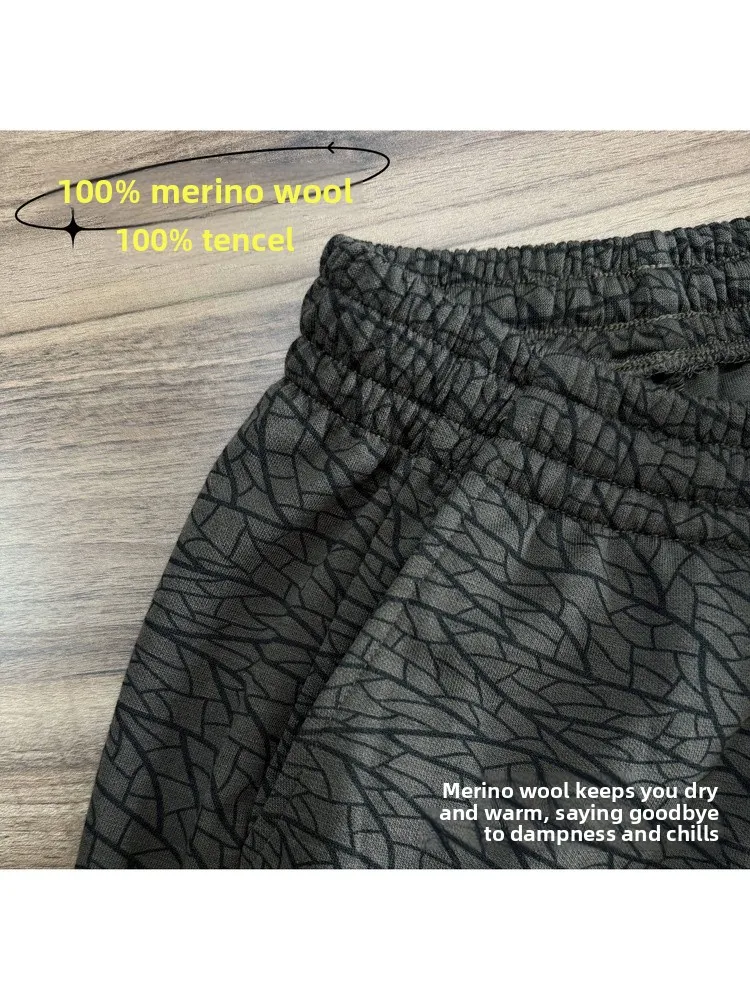 

Women's Merino Wool Wide Leg Pants Qui Dry Sports Outdoor Running Casual Straight Leg Trousers Slimming Effect