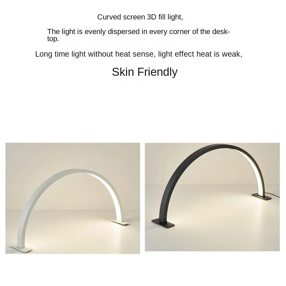 U-образная лампа для ногтей с регулируемой яркостью, 3 цвета света, освещение на 180 градусов, светодиодная дуговая заполняющая лампа для ногтей, регулируемая защита глаз