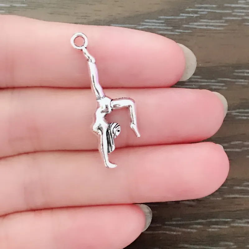 

12PCS DIY Alloy Charm Gymnast Charm Zinc Alloy Sport Gymnastics Pendant Charm for Bracelet Necklace Earring Jewelry Making