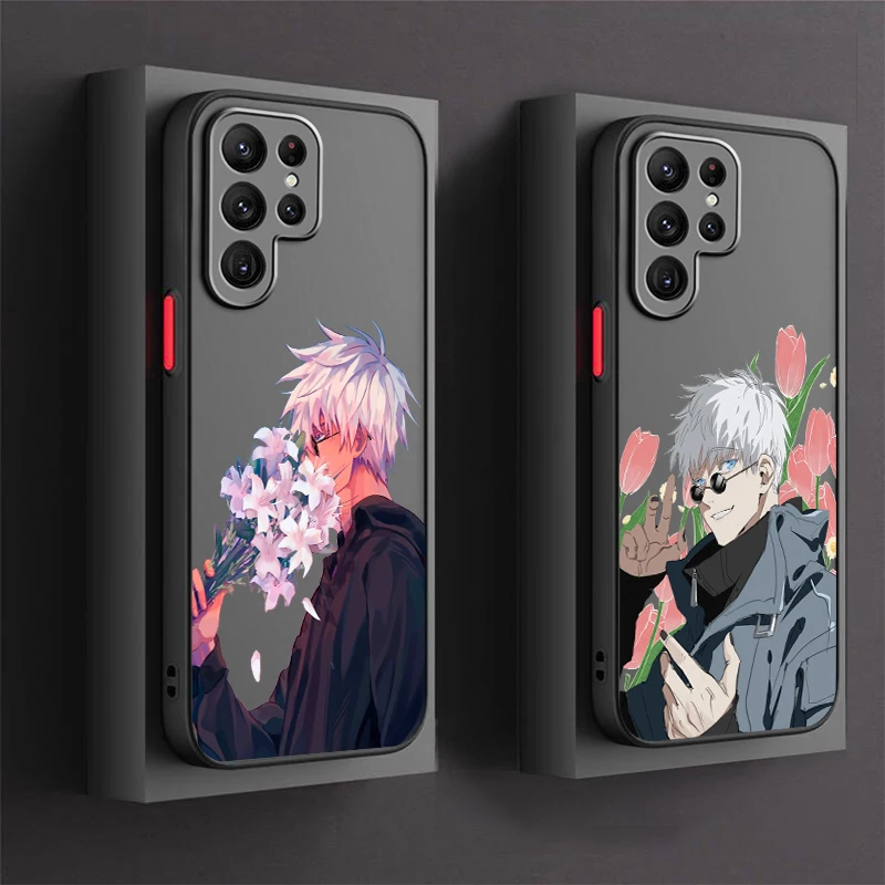 

J-Jujutsu K-Kaisen Gojos Frosted Translucent For Samsung Galaxy S24 S23 S22 S21 S20 FE S10 S9 S8 Plus Ultra Pro 5G TPU