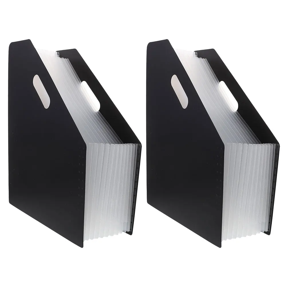 

2pcs Accordion Strong Anti-Wear Organizer For Documents Receipts Desktop Plastic Folder Pocket Expandable File