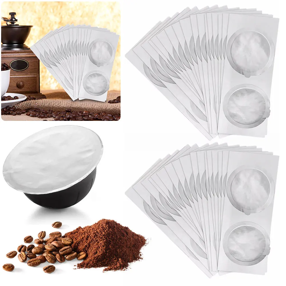 10/20 PCS Aluminum Foils Lids Disposible Refillable Capsules Pods Lids Aluminum Seals Stickers for Nespresso Vertuo Coffee Maker