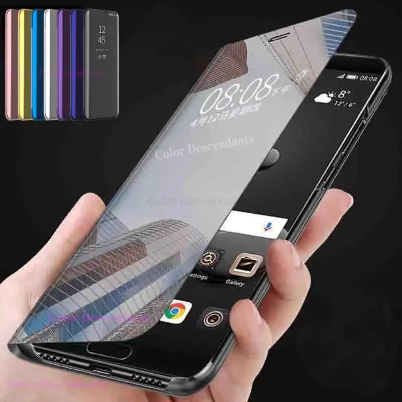 Per Samsung Galaxy A20E 2019 Smart Mirror View Supporto in pelle Flip Cover per Galaxy A10E A 20E A202 A202F A202DS A20 A30 A50 A70