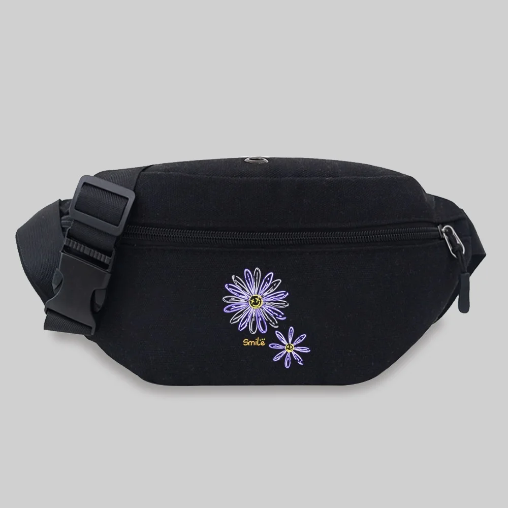 Women's Waist Bag Underarm Chest Messenger Bags Outdoor Sport Crossbody Bag Daisy Series Pattern Travel Phone Purses Belt Bag