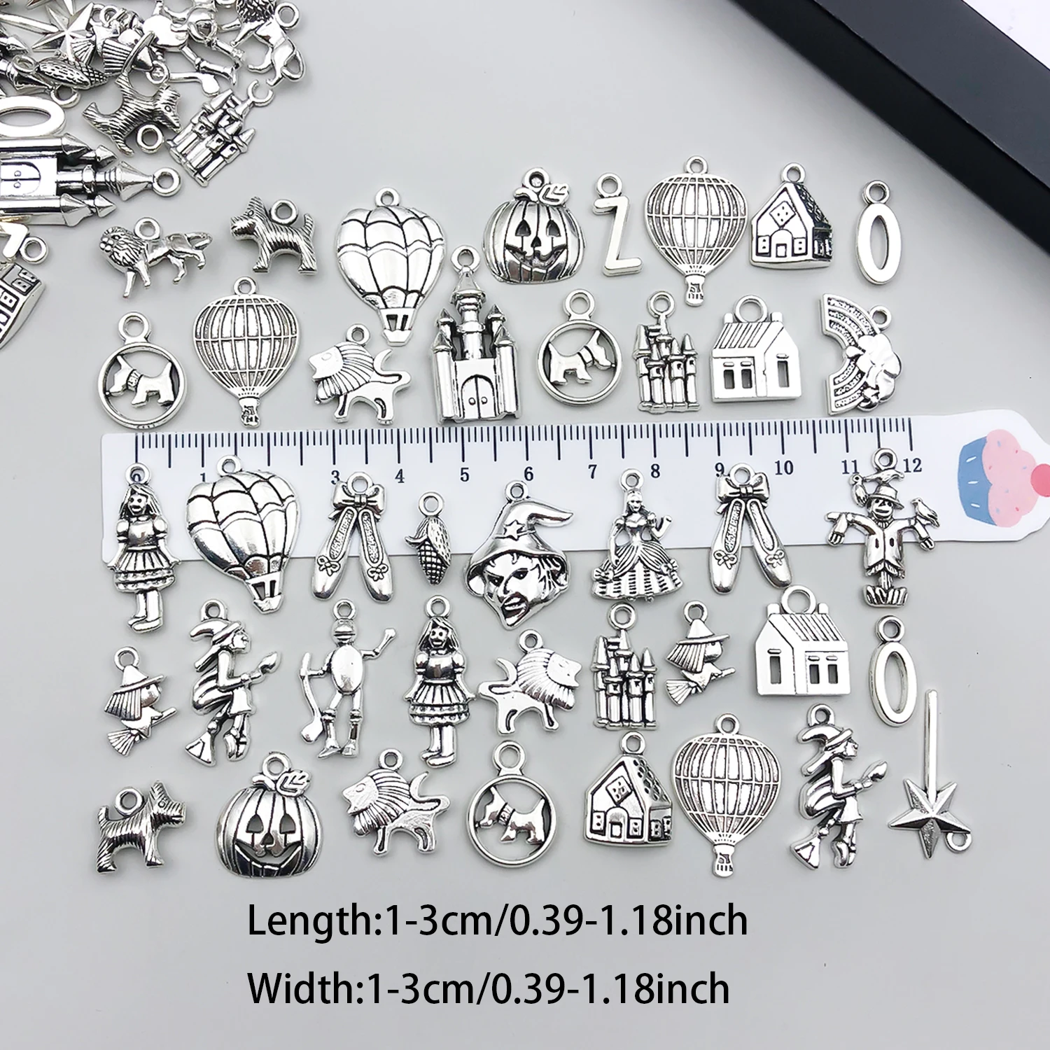 75-Piece Antique Silver Charm Set Inspired by the Wizard of Oz for Creating Unique Bohemian Jewelry And Accessories - view 3