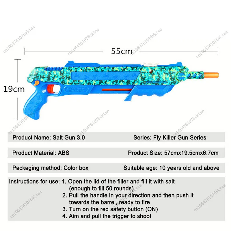 크리 에이 티브 플라이 킬러 건 3.0 소금 총 성인 장난감 모기 총 어린이 총알 슈팅 플라이 슈팅 살충제 시뮬레이션 총