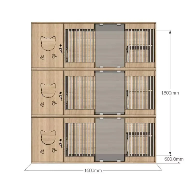 

Wooden Display Indoor Cat Furniture Breeding Pet House Cat Cage Cabinet Villa