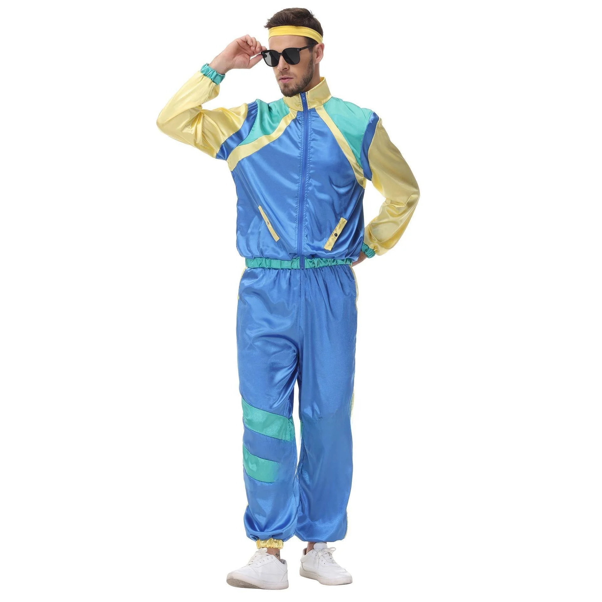 

loween Par Cosplay Hip Hop Men Women Couple Performance Clothes Retro Disco Dance Sports Suit Women's Sle