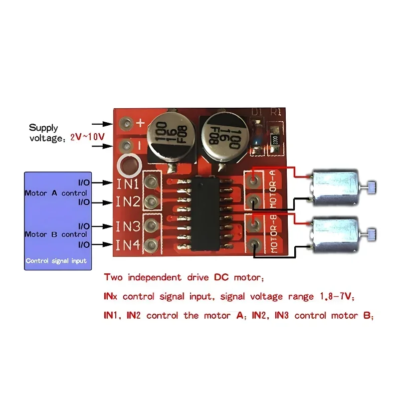 L298N DC Motor Driver Module L298N Stepper Motor Smart Car Robot Breadboard Peltier High Power L298 DC Motor Driver for Arduino