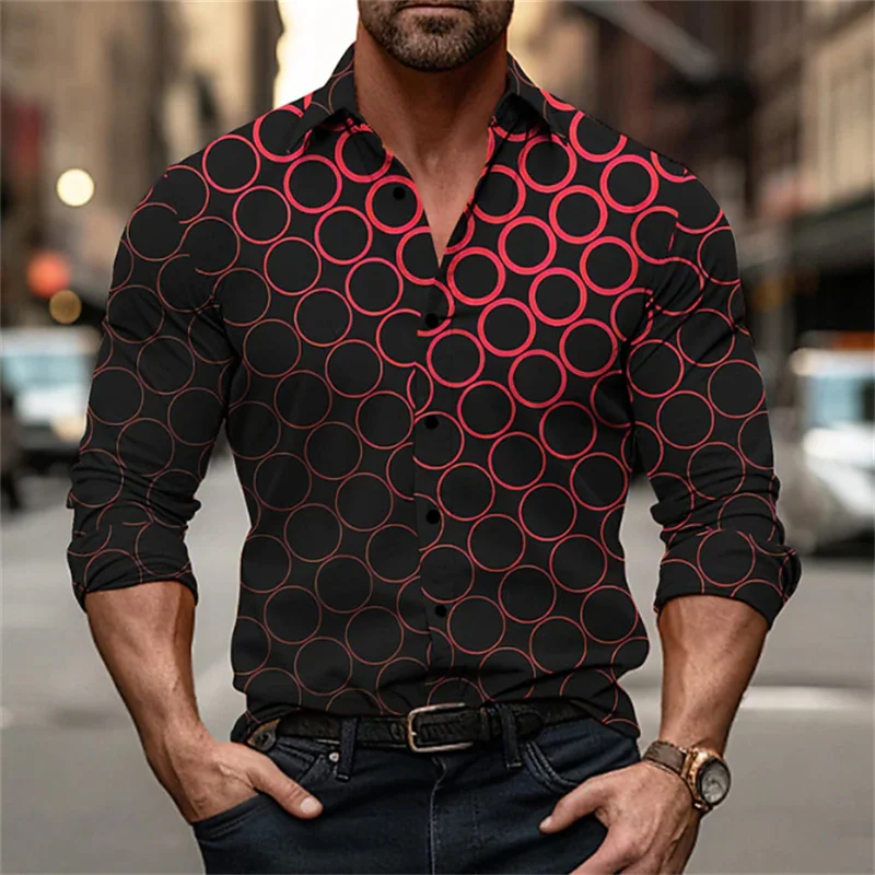 Men\'s shirt pattern shirt plus size street daily long sleeved printed clothing fashion street clothing designer comfortable