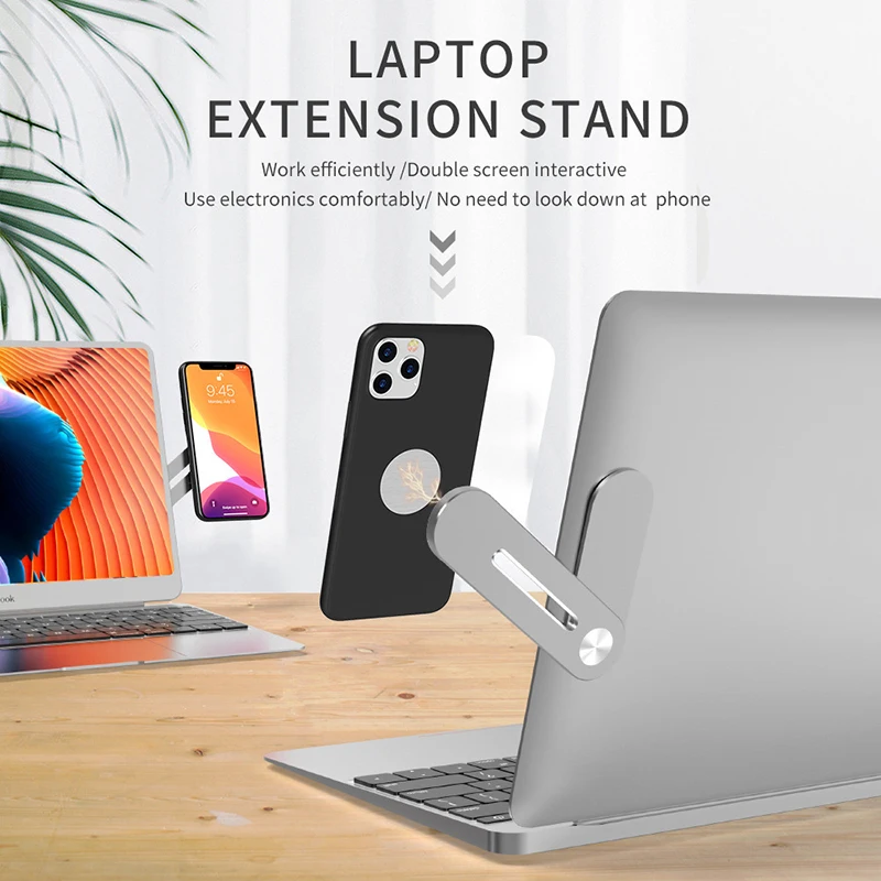 Magnetic Folding Holder Phone Stand Holder Extension Multi Screen Adjust Support Laptop Side Mount Connect Tablet Bracket