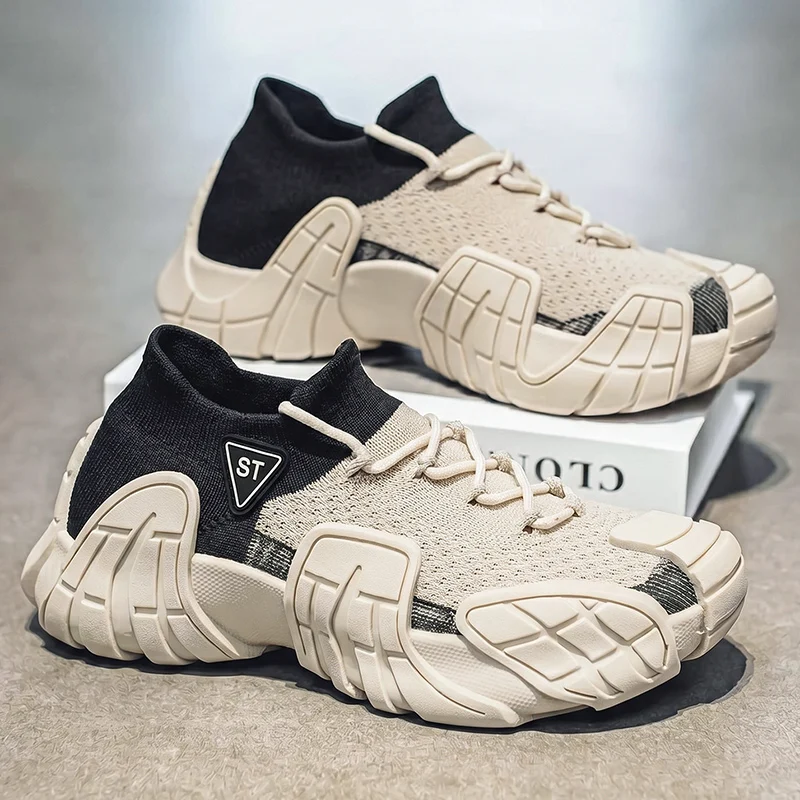 Breathable Mesh Men Sneakers Simple Fashion Soft Rubber Sole Anti Slip Comfortable Casual Outdoor Running Walking Shoes