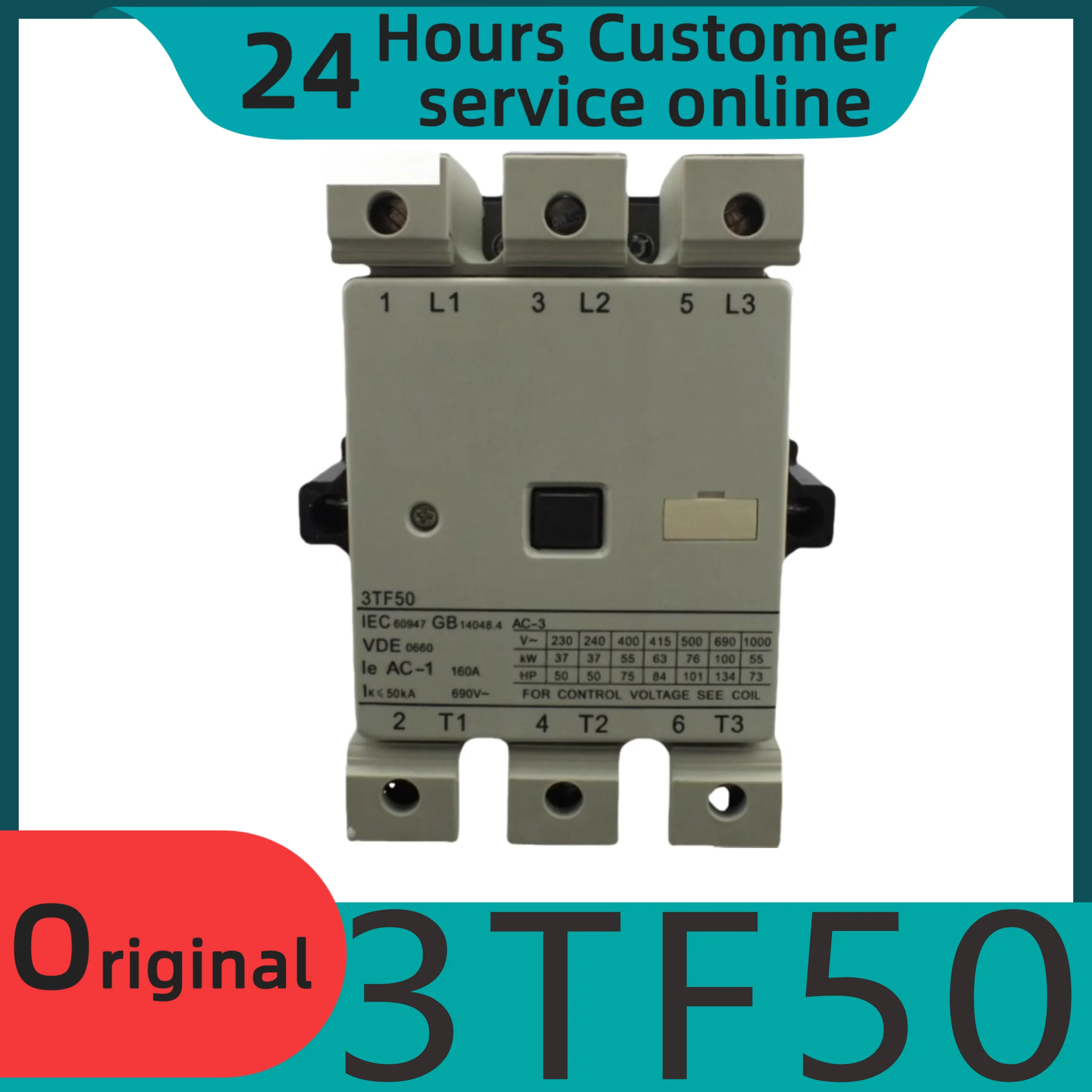 

Новый оригинальный контактор переменного тока 3TF50 AC220V 160A 3TF5022-0XM0 380В