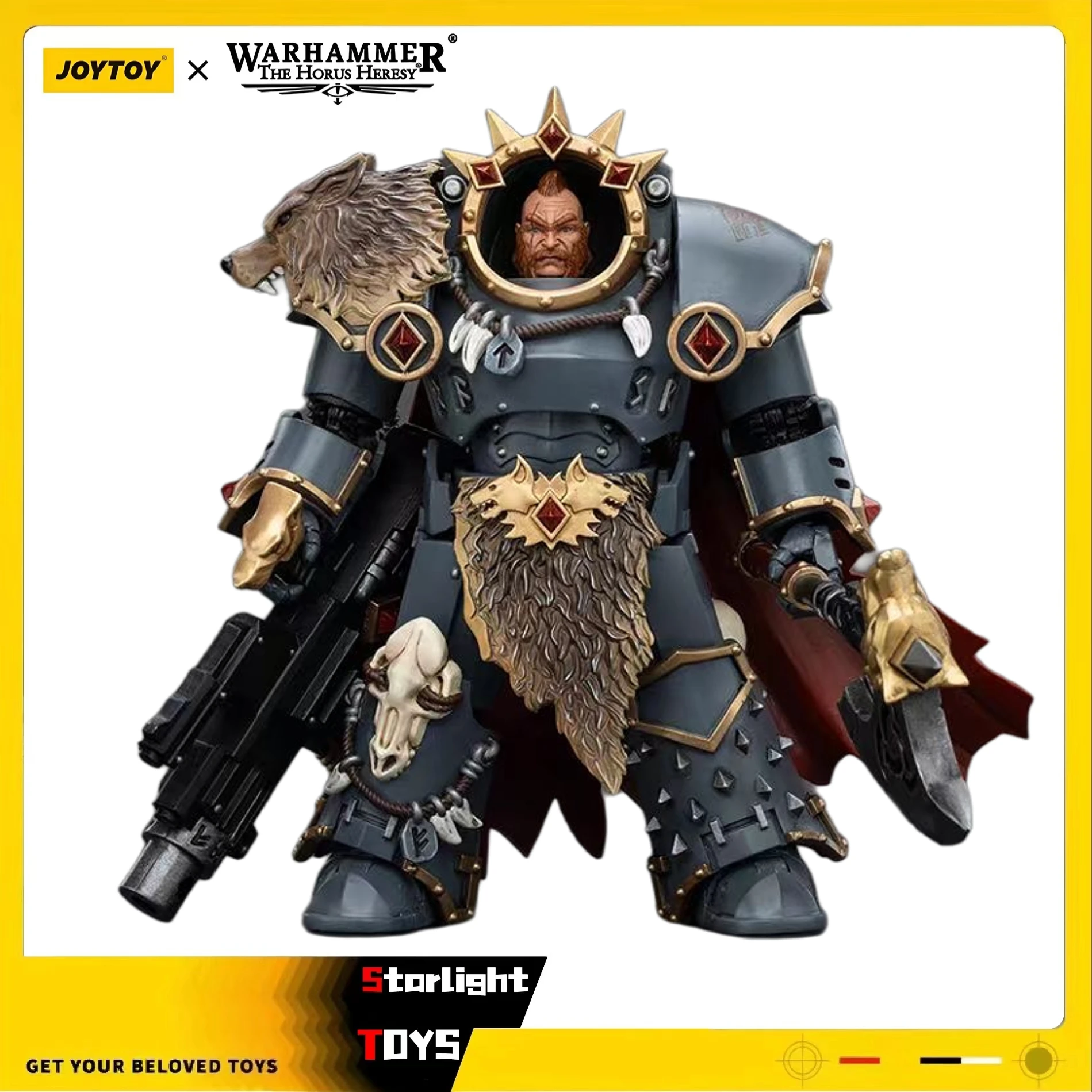 

JOYTOY 1/18 Action Figure Warhammer 40K Space Wolves Hvarl Red-Blade Model Toy Gift