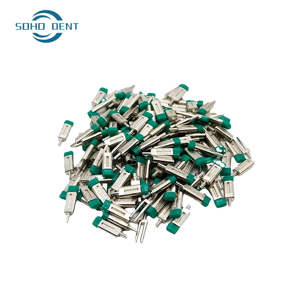 1000Set/Bag Dental Laboratory Dual Pins Green Dowel Twin Pin with Rubber Sleeves Green Double Dowel Pin