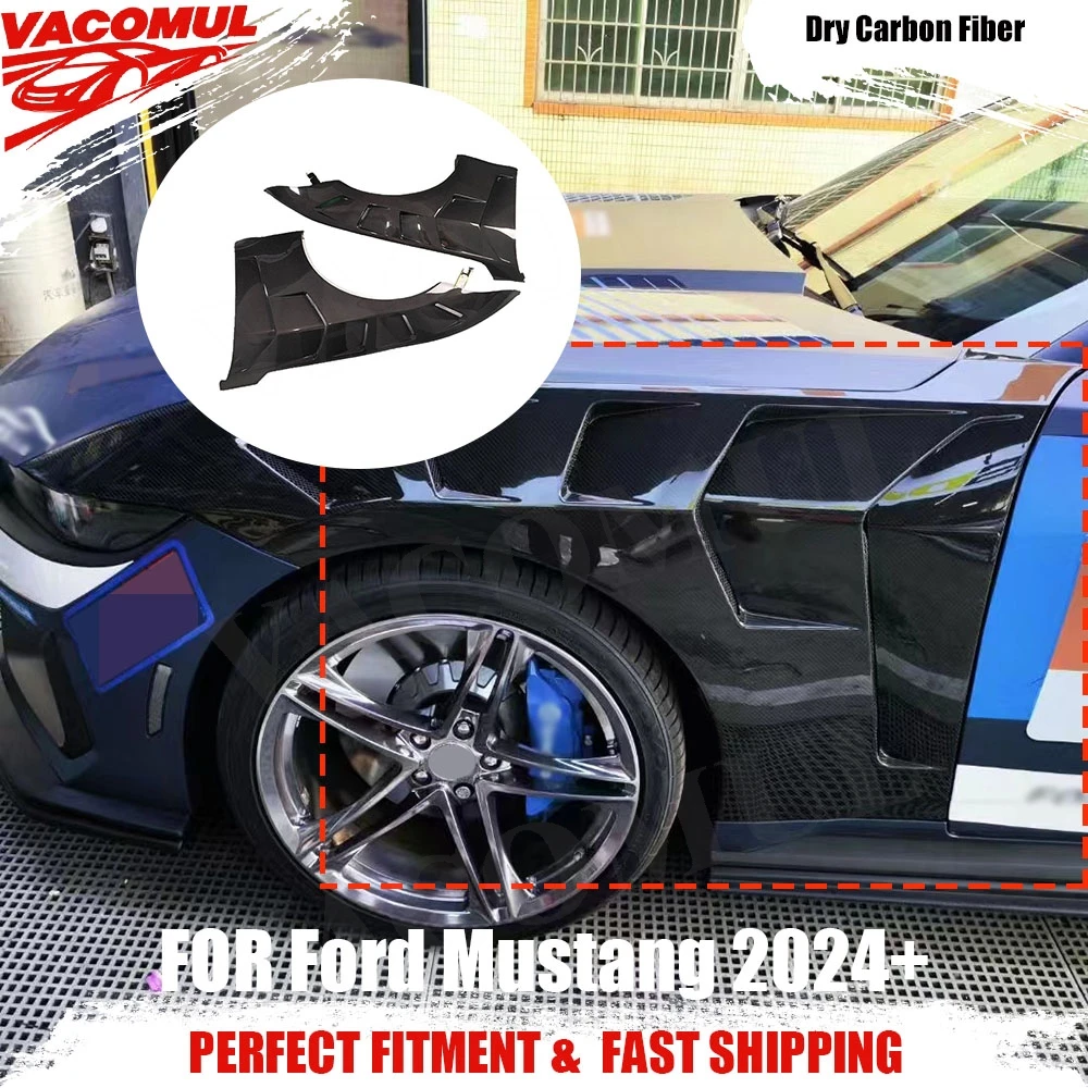 

VACOMUL For Ford Mustang 2024+ Dry Carbon Fiber Front Fender Cover Car New Bumper Side Protector Auto Part Exterior Accessories
