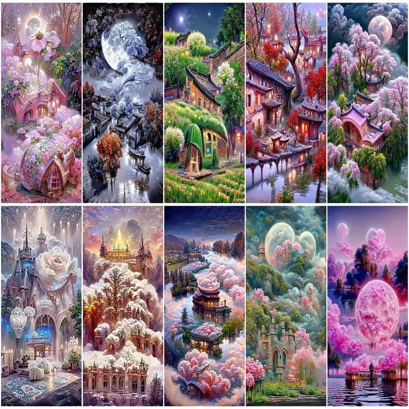 

579772 Large Paintings By Numbers Landscape Garden Wall Art Picture Paint Pictures By Numbers Personalized Gift Room Decor