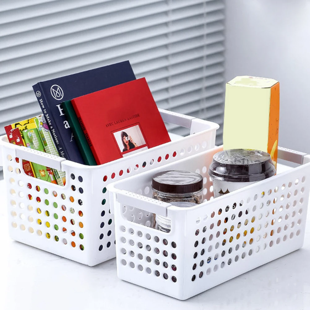 

2pcs Storage Basket Desktop Organizer For Home Kitchen Bathroom Dormitory Plastic Sundry Container Multipurpose Box Case