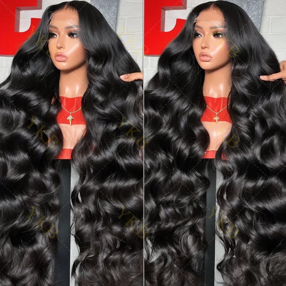 

30 Inch Water Wave Lace Frontal Wigs Human Hair 13x4 HD Transparent Front Wig Body Wave Brazilian Raw Remy Preplucked 200Density