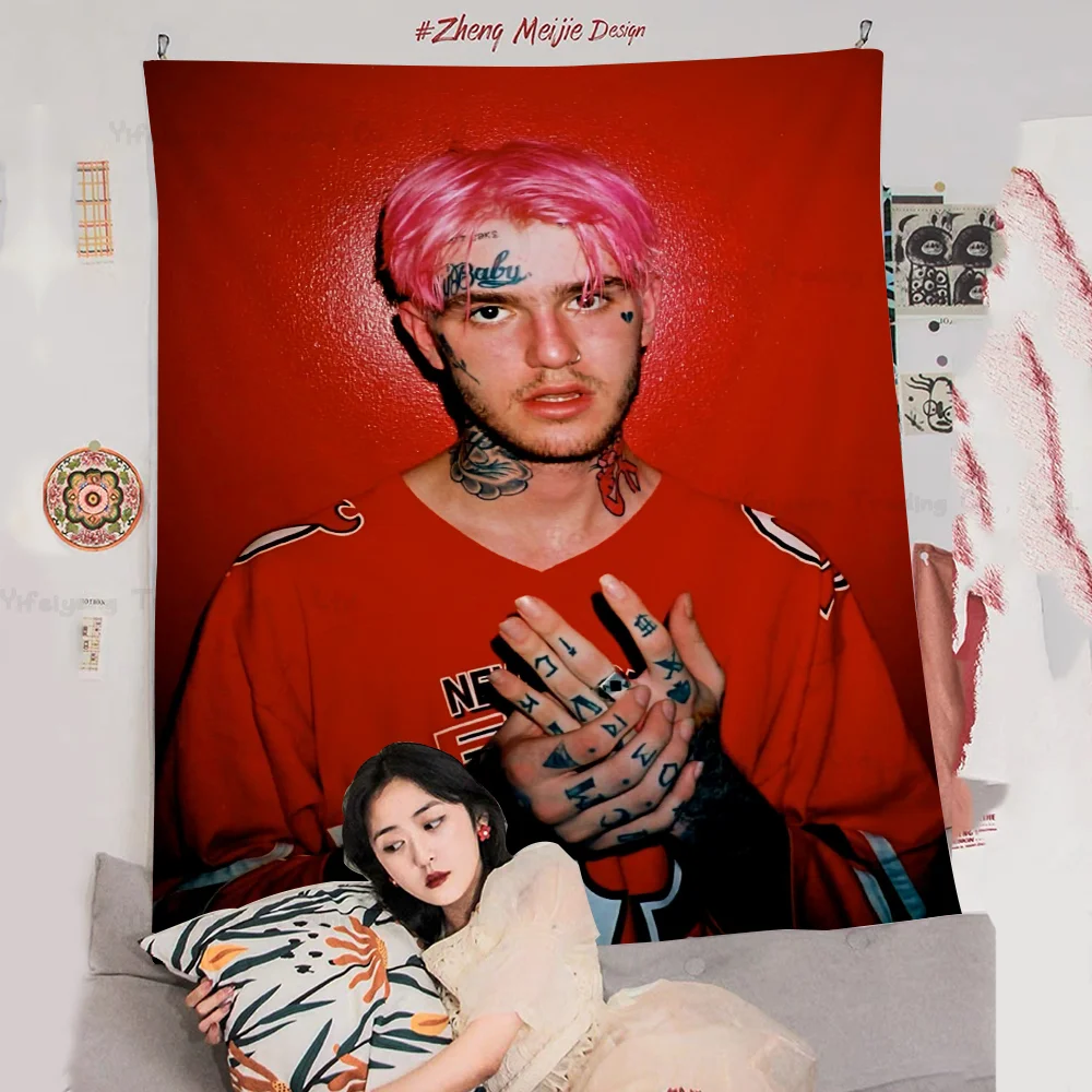 

Lil Peep Printed Large Wall Tapestry Hanging Tarot Hippie Wall Rugs Dorm Cheap Hippie Wall Hanging