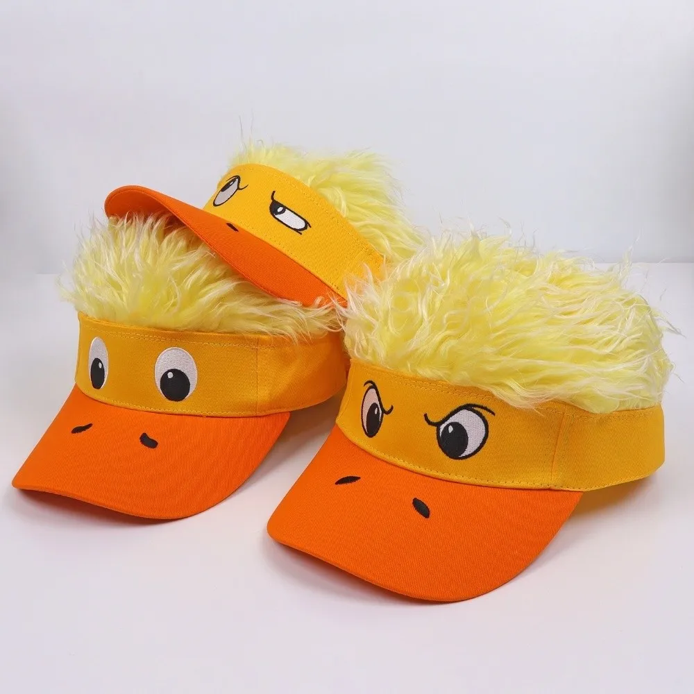 Lightweight Duckling Decorated Wig Cap Breathable Soft Top Embroidered Baseball Cap Versatile Fashionable Duck Tongue Cap