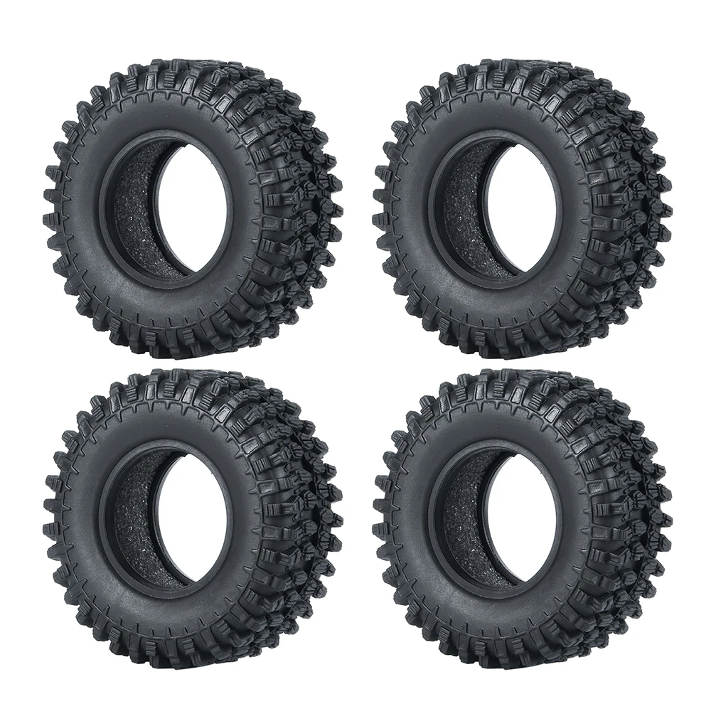 YEAHRUN 4 Stück 1,0 Zoll weiche Gummi-Radreifen 50/54/58/62/64/65 mm für TRX-4M 1/18 Axial SCX24 1/24 RC Crawler Car Upgrade-Teile